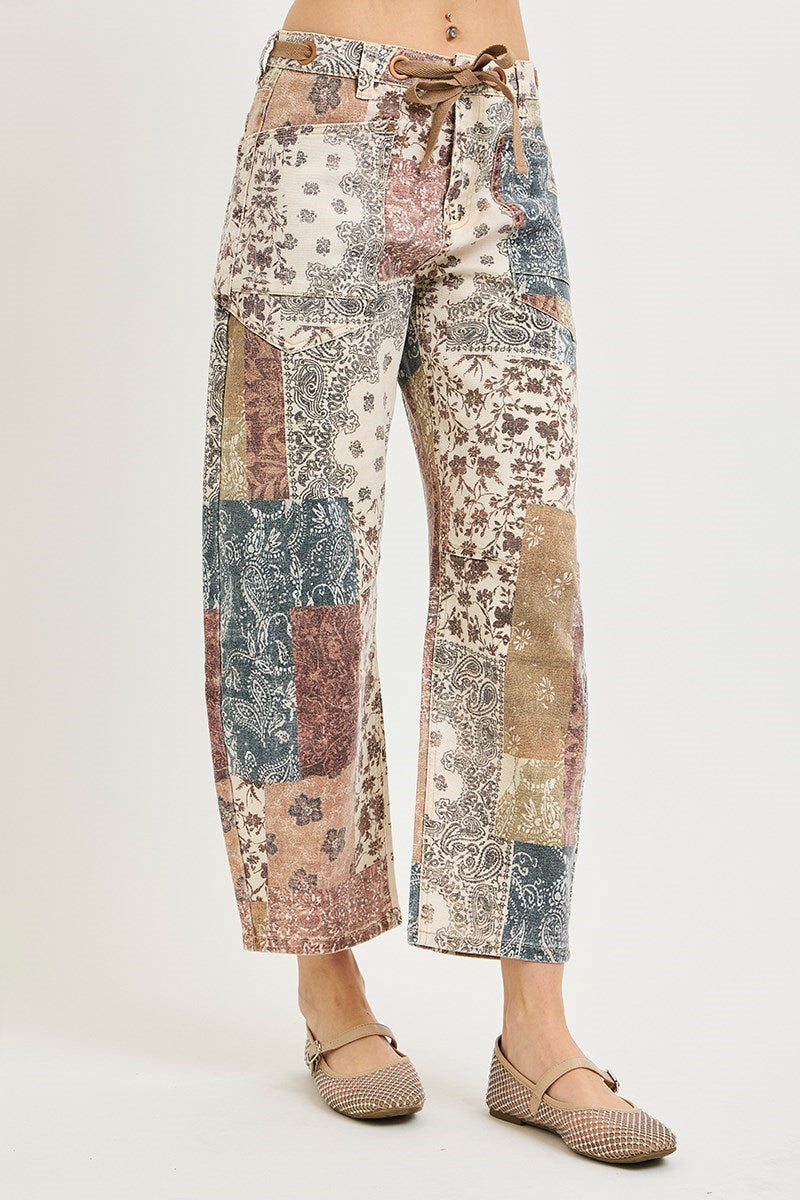 Earth Block Barrel Jean