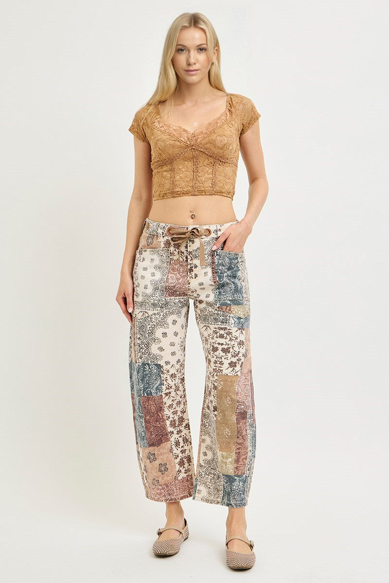 Earth Block Barrel Jean