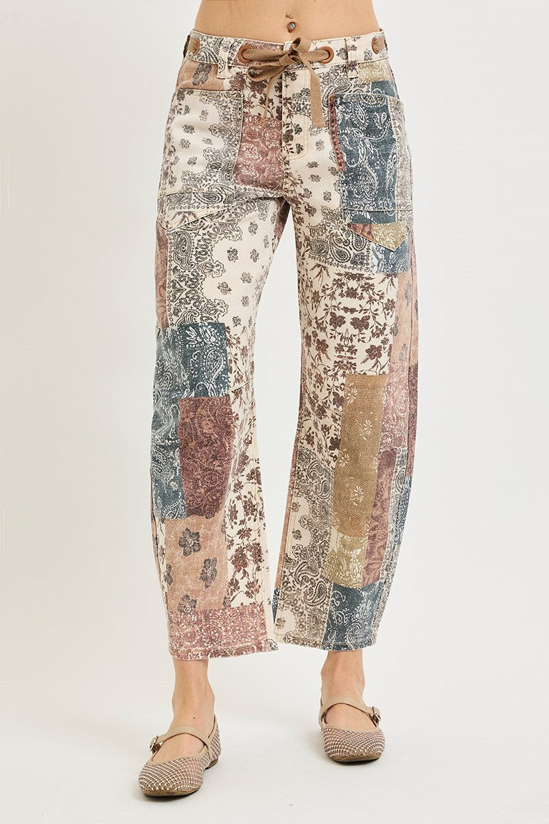 Earth Block Barrel Jean