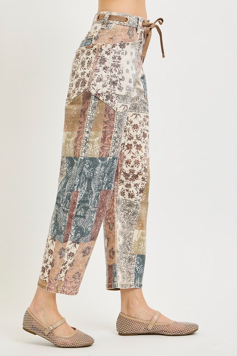 Earth Block Barrel Jean