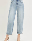 Katie Flower Patch Barrel Jeans
