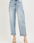 Katie Flower Patch Barrel Jeans