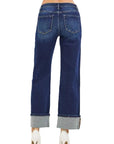 Risen Blythe Cuffed Straight Jeans — Deep Blue
