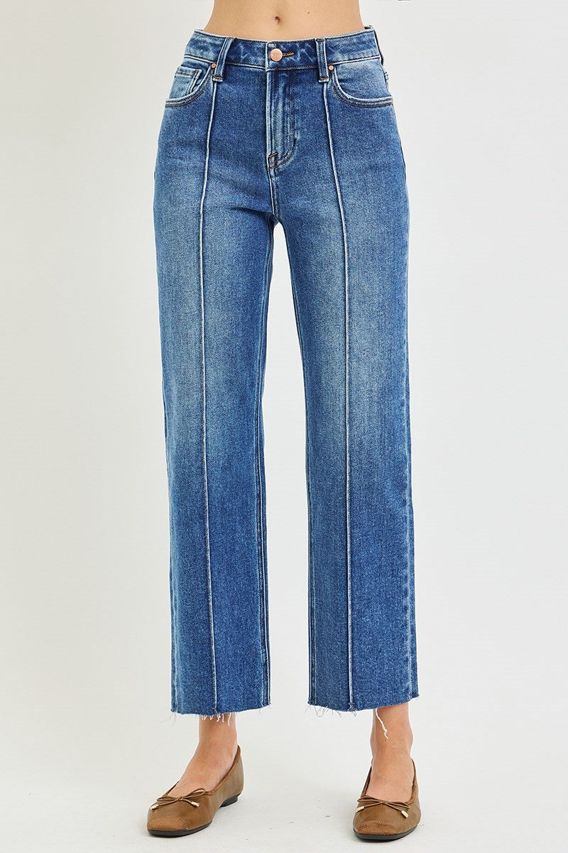 Blake Pintuck Crop Straight Jeans