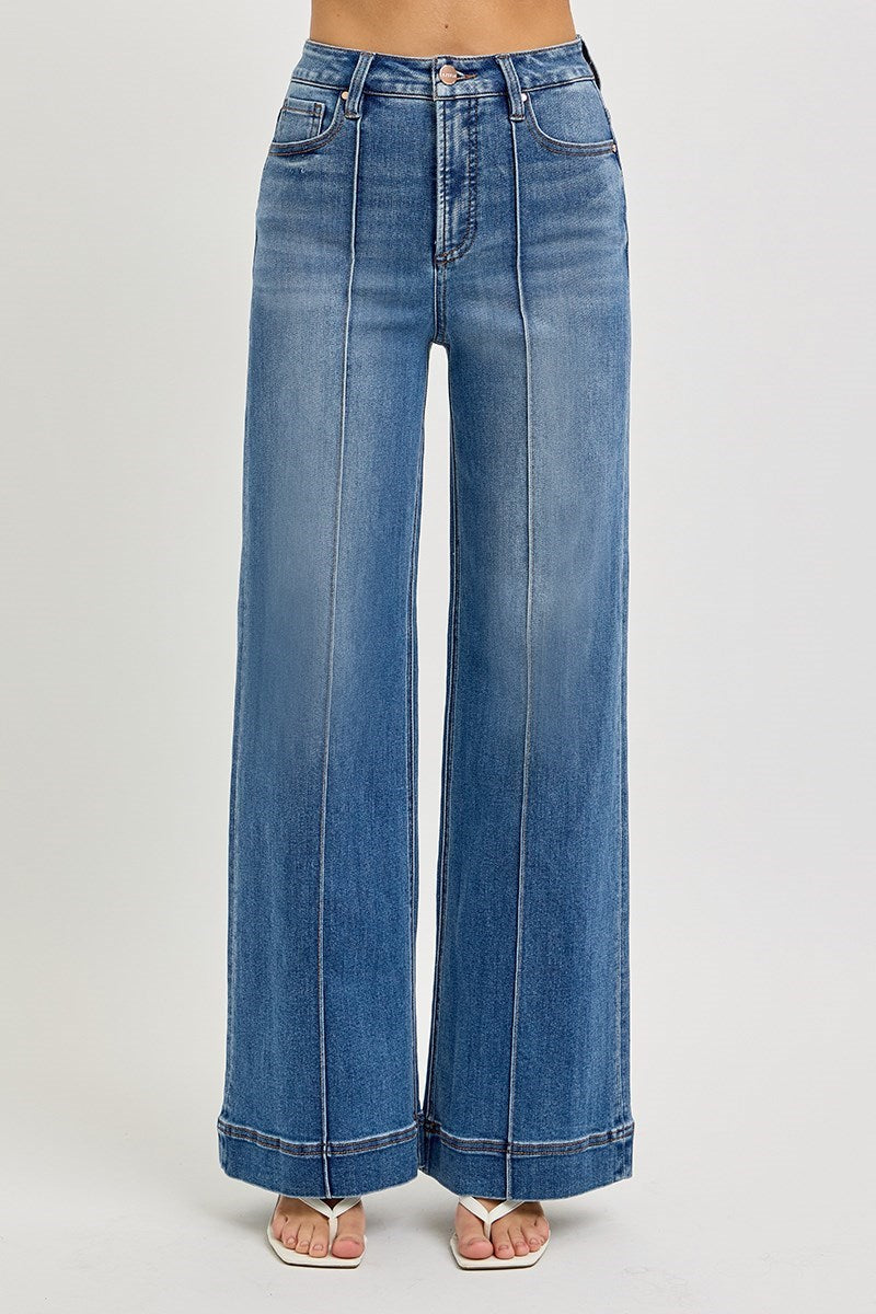 Parker Pintuck Ankle Wide Leg Jeans