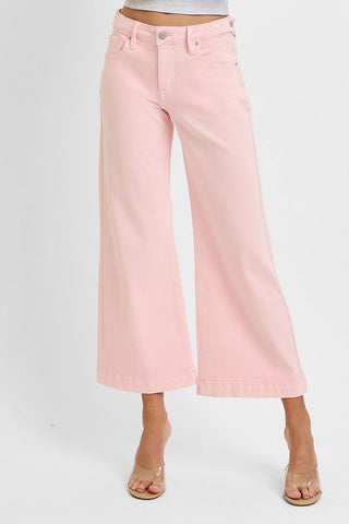 Lina Wide Leg Jean in Pink