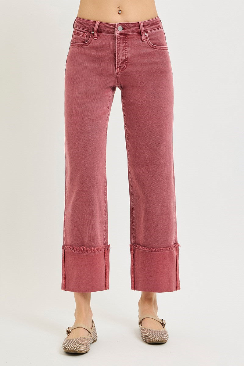 Sienna Crop Wide Leg Wide Cuffed Pants