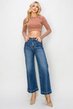 Marissa Seamed Wide Leg Jean Dark