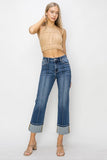 Rina Pintuck Cuffed Jean