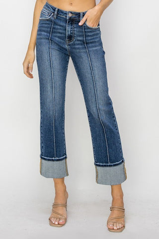 Rina Pintuck Cuffed Jean