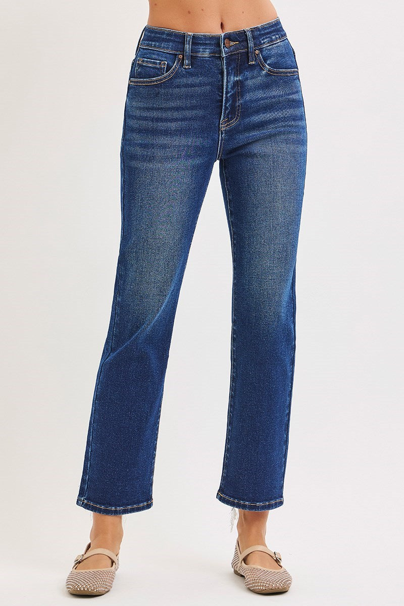 Chloe Elastic Band Crop Straight Pants