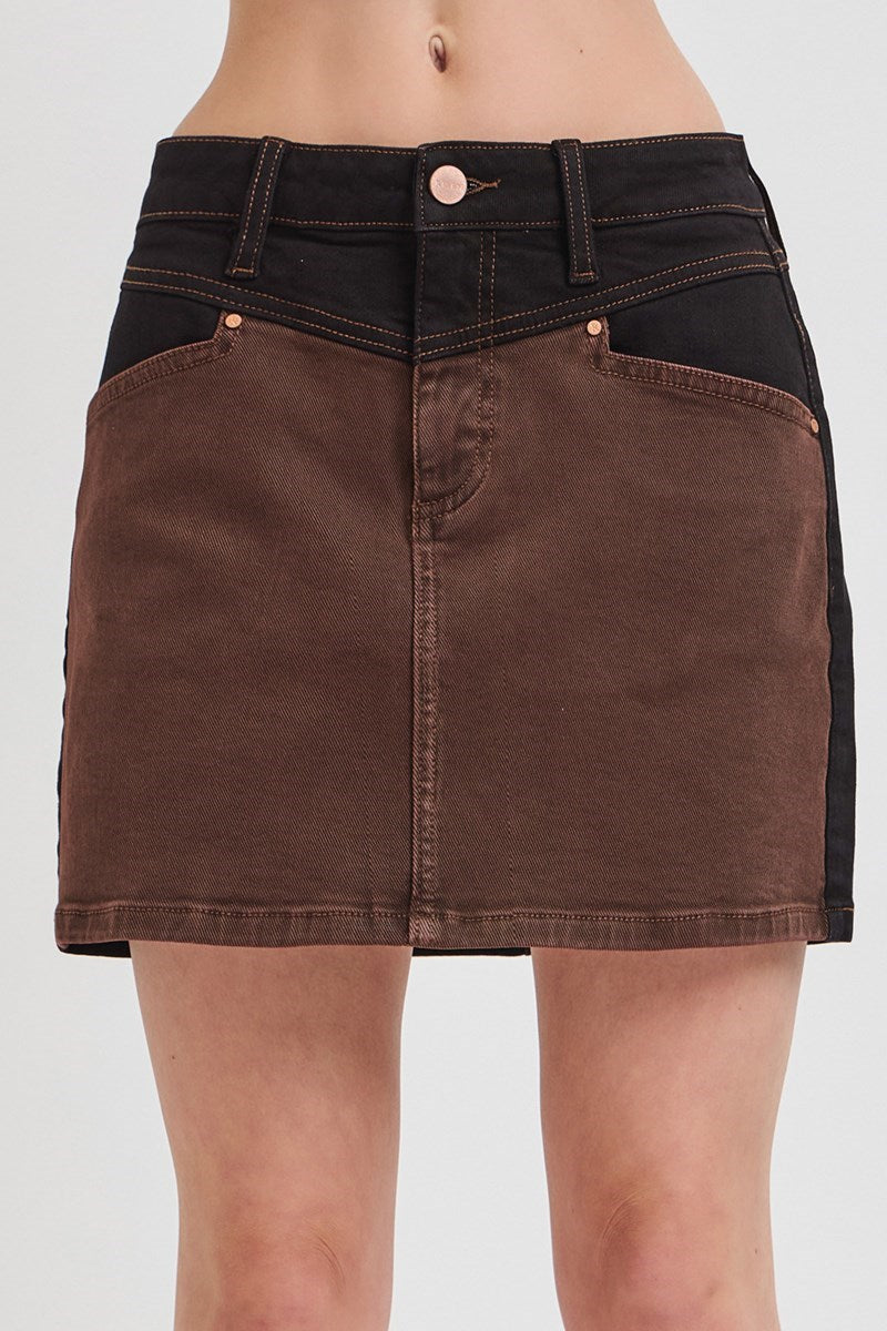 Risen Cosette Colorblock Mini Skirt