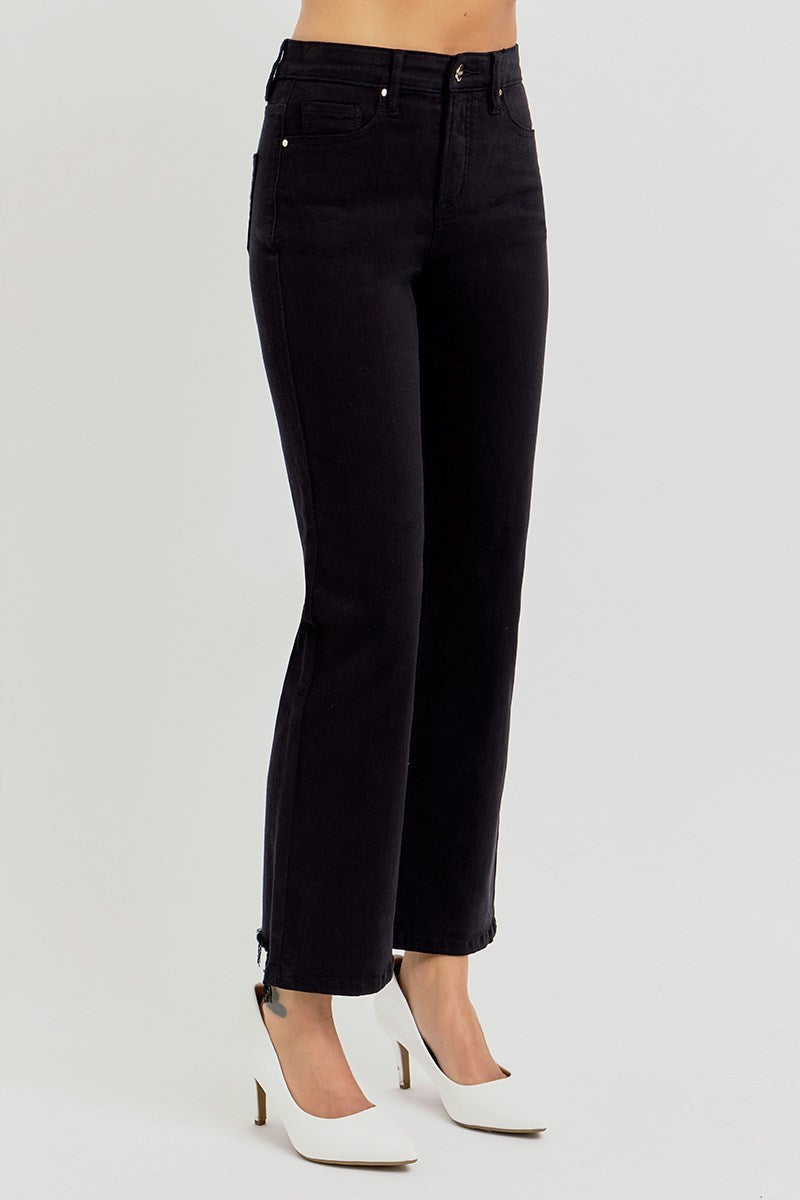 Risen Odette Crop Straight Pants — Black