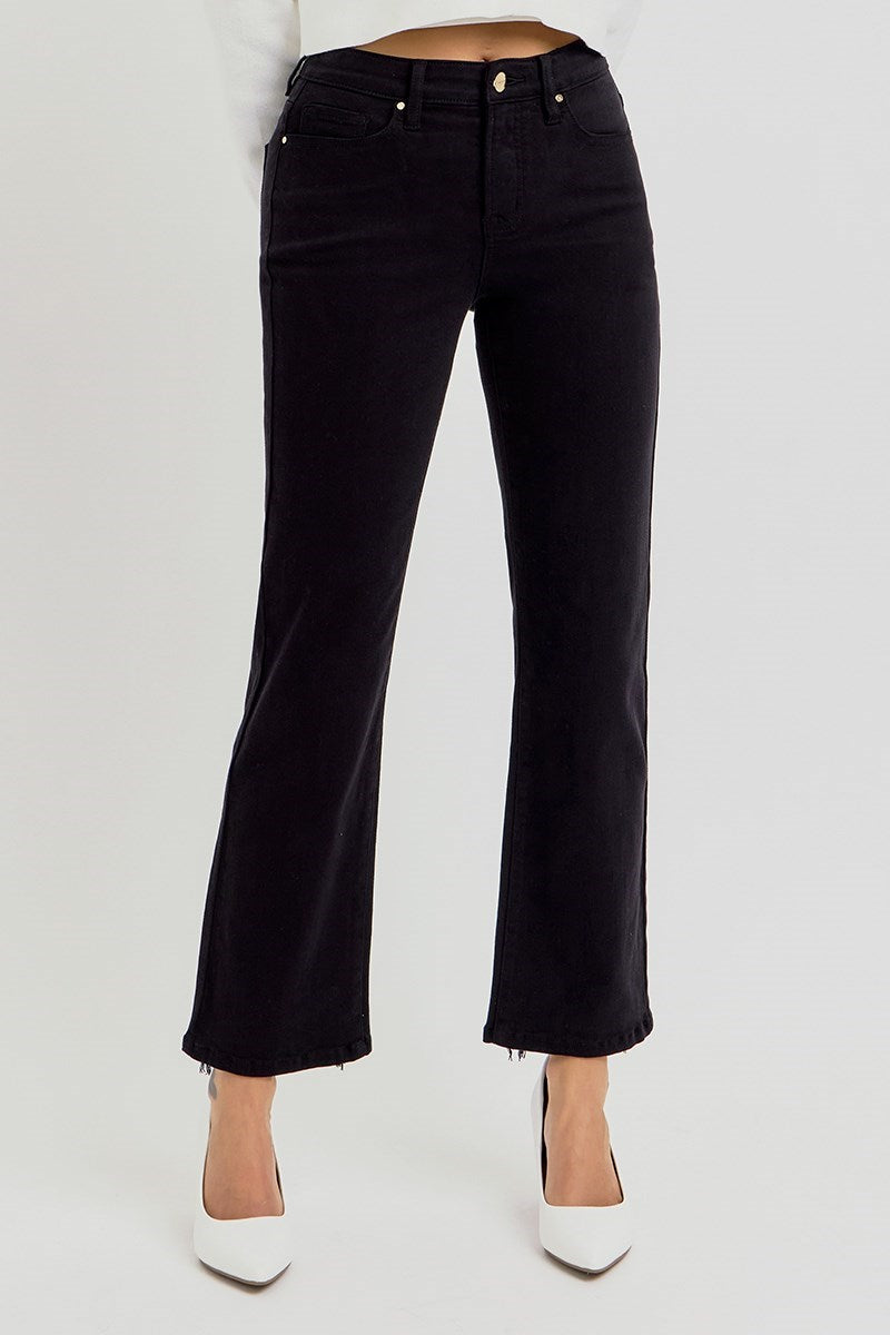 Risen Odette Crop Straight Pants — Black