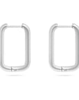 Rounded Rectangle Hoops - Silver