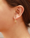 Rounded Rectangle Hoops - Silver