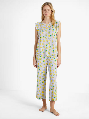 Lemons Cropped PJ Set