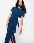 Lavi Tied T-Shirt Dress W/Slit