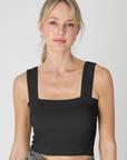 Bianca Shirred Square Neck Crop Top