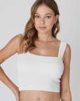 Bianca Shirred Square Neck Crop Top