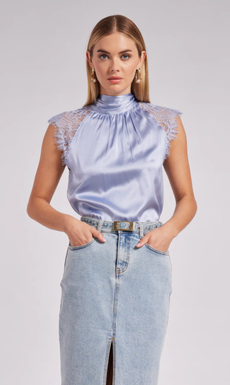 Rachel Halter Blouse in Blue Bell