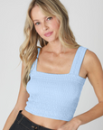 Bianca Shirred Square Neck Crop Top