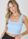 Bianca Shirred Square Neck Crop Top