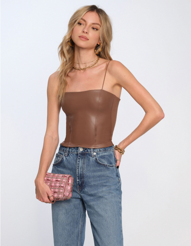 Roxanne Faux Leather Cami