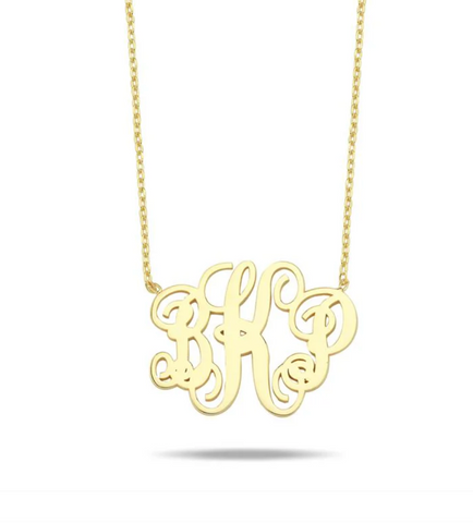 Water Resistant Monogram Pendant in Script