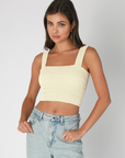 Bianca Shirred Square Neck Crop Top