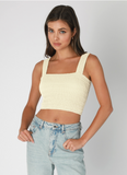 Bianca Shirred Square Neck Crop Top