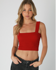 Bianca Shirred Square Neck Crop Top