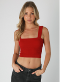 Bianca Shirred Square Neck Crop Top