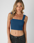 Bianca Shirred Square Neck Crop Top