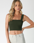 Bianca Shirred Square Neck Crop Top