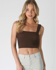 Bianca Shirred Square Neck Crop Top