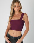 Bianca Shirred Square Neck Crop Top