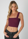 Bianca Shirred Square Neck Crop Top