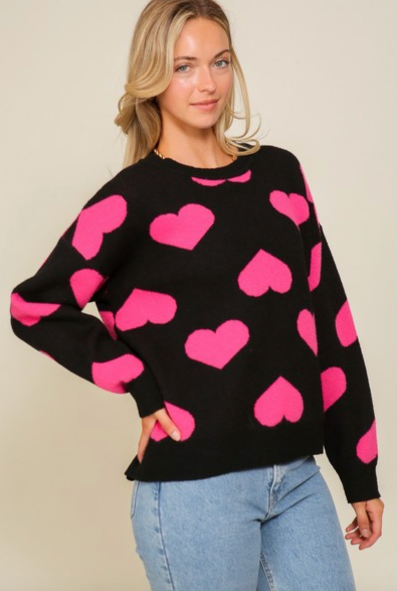 Love Struck Heart Sweater