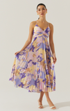 Blythe Pleated Dress in Purple Multi