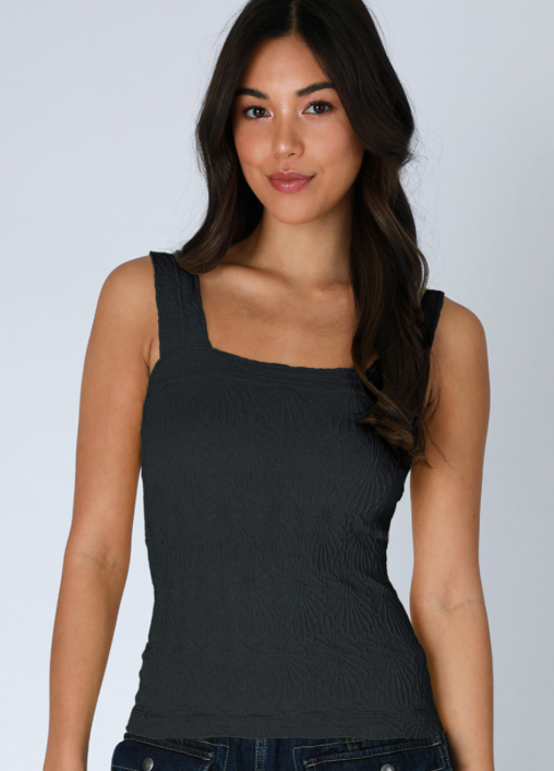 Lacey Textured Square Neck Tank