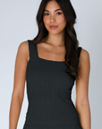 Lacey Textured Square Neck Tank