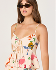 Alma Tie Front Top