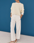 Pistola Beau Seamed Crescent Leg in Paper White