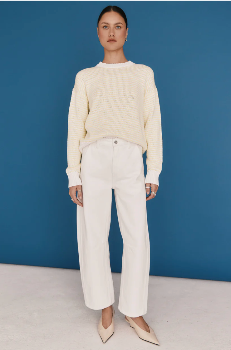 Pistola Beau Seamed Crescent Leg in Paper White