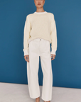 Pistola Beau Seamed Crescent Leg in Paper White