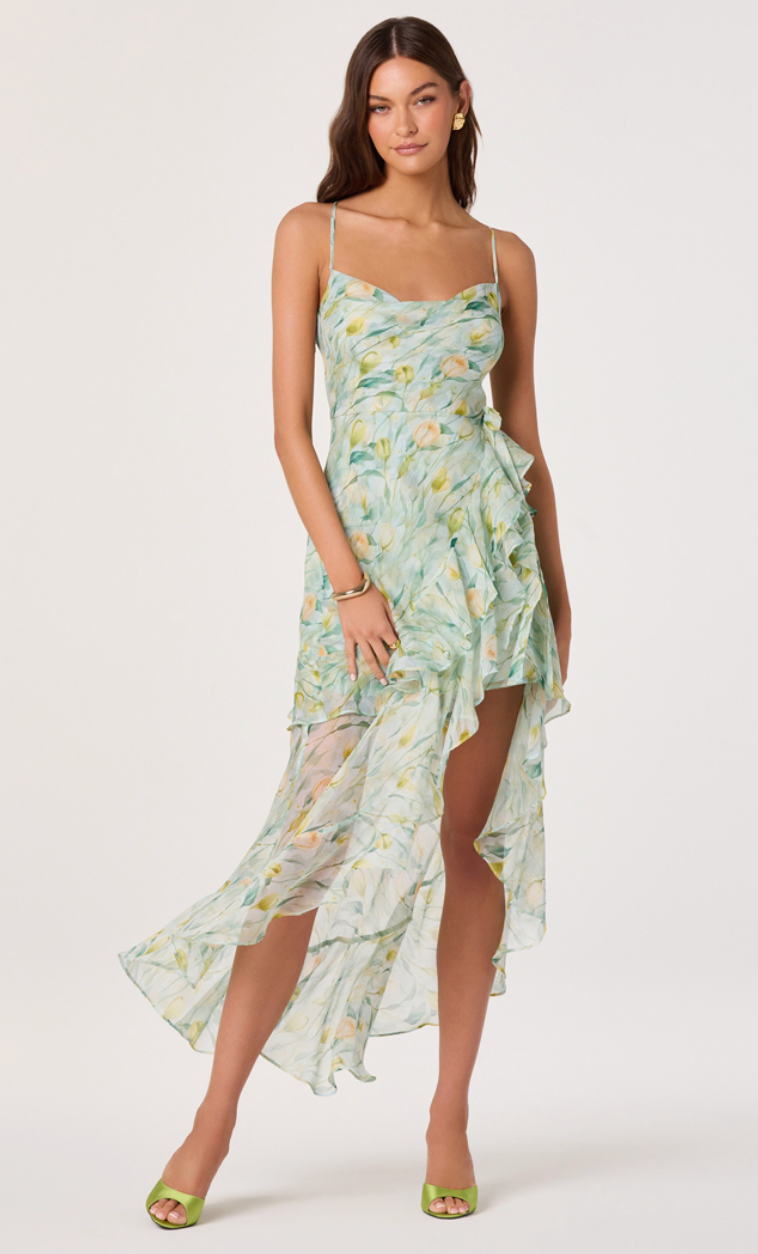 Candace Asymmetrical Ruffle Dress