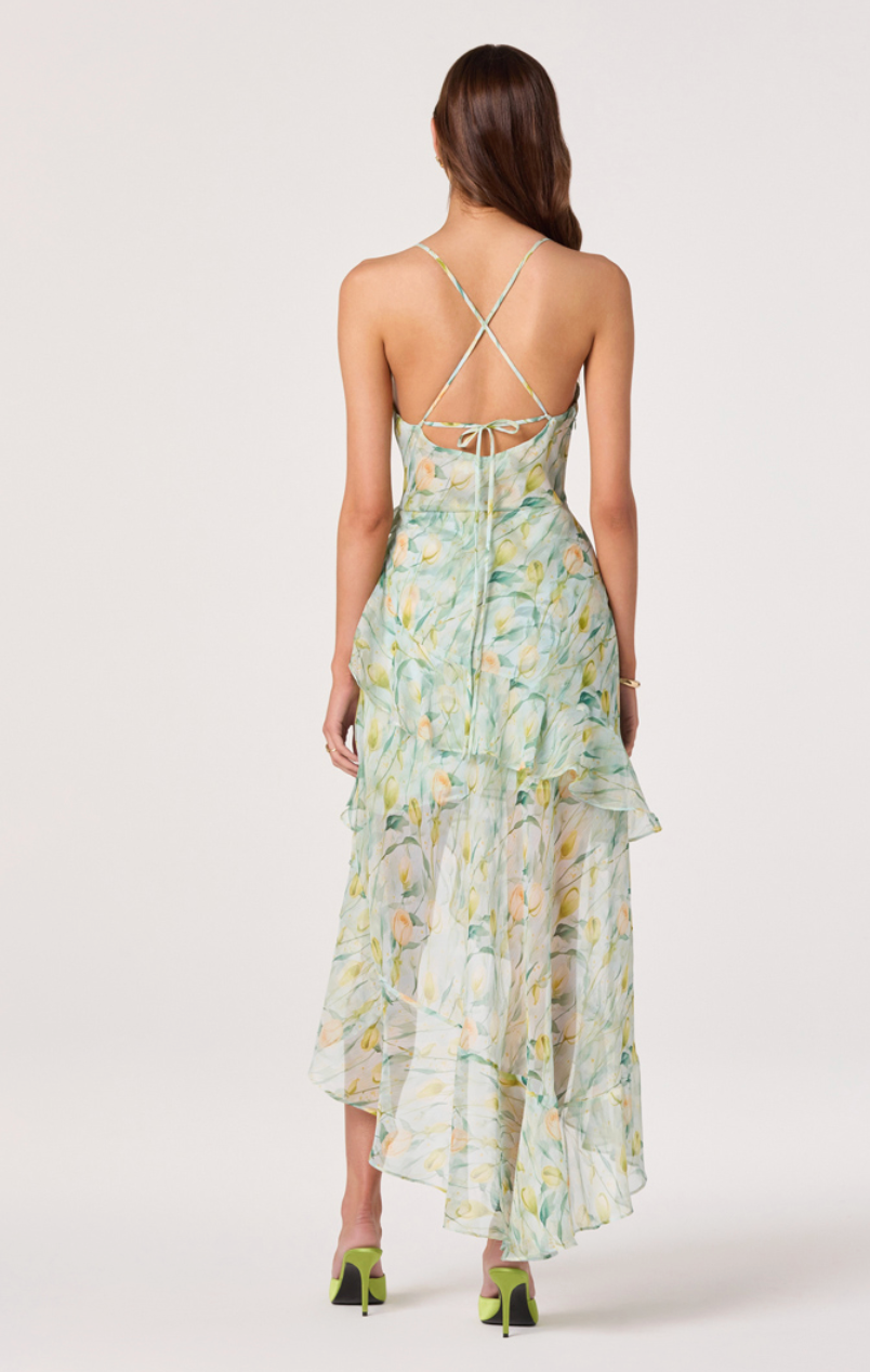Candace Asymmetrical Ruffle Dress