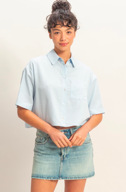Linen Crop Buttondown