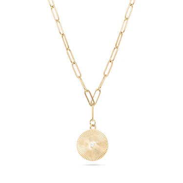 Sunburst Chain Necklace - Gold